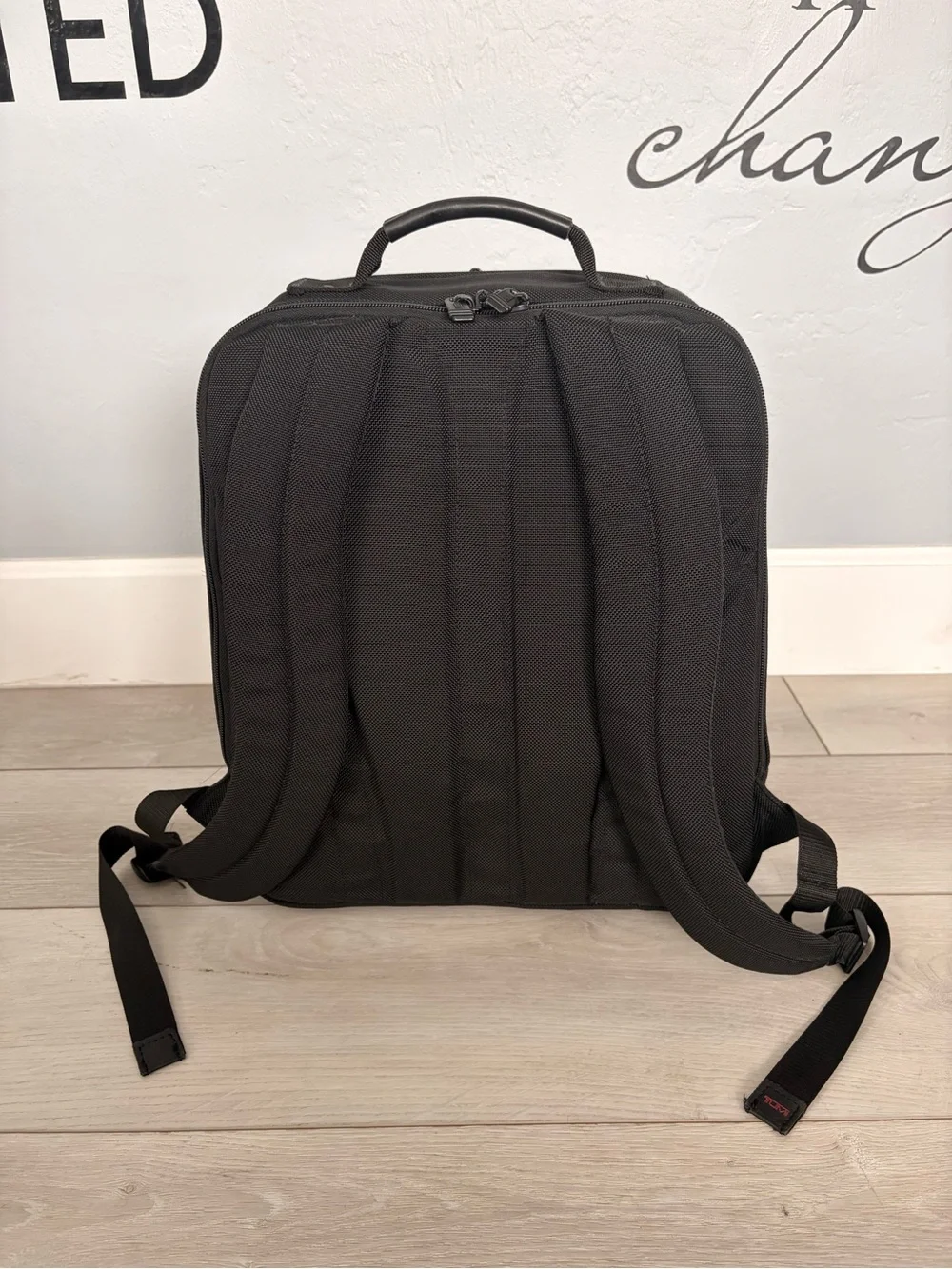 EUC Tumi Alpha Black Ballistic Nylon Travel Business Laptop Work Backpack